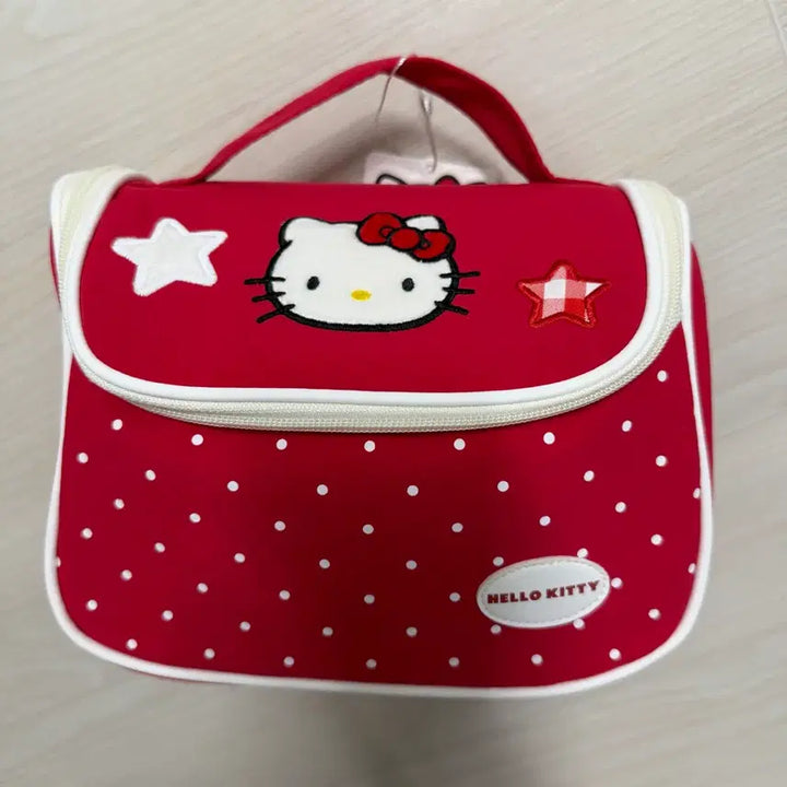 [BUNJANG] Hello Kitty Red Polka Dot Star Pouch Handbag / 산리오 헬로키티 키티 빨간색 레드 땡땡이 별 파우치 손가방 가방