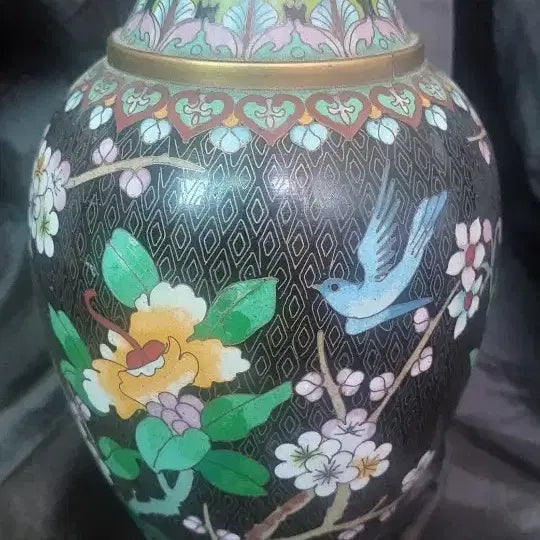 [BUNJANG] Enamel Vase with Bird and Flower Motif / 동태법랑 화조도 화병