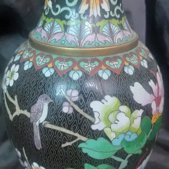 [BUNJANG] Enamel Vase with Bird and Flower Motif / 동태법랑 화조도 화병