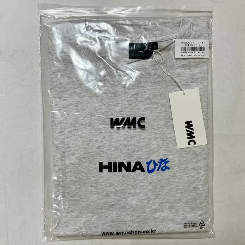 [BUNJANG] WMC Hina Collaboration T-Shirt / WMC 더블유엠씨 qwer 큐더블유이알 히나 콜라보 티셔츠 미사용