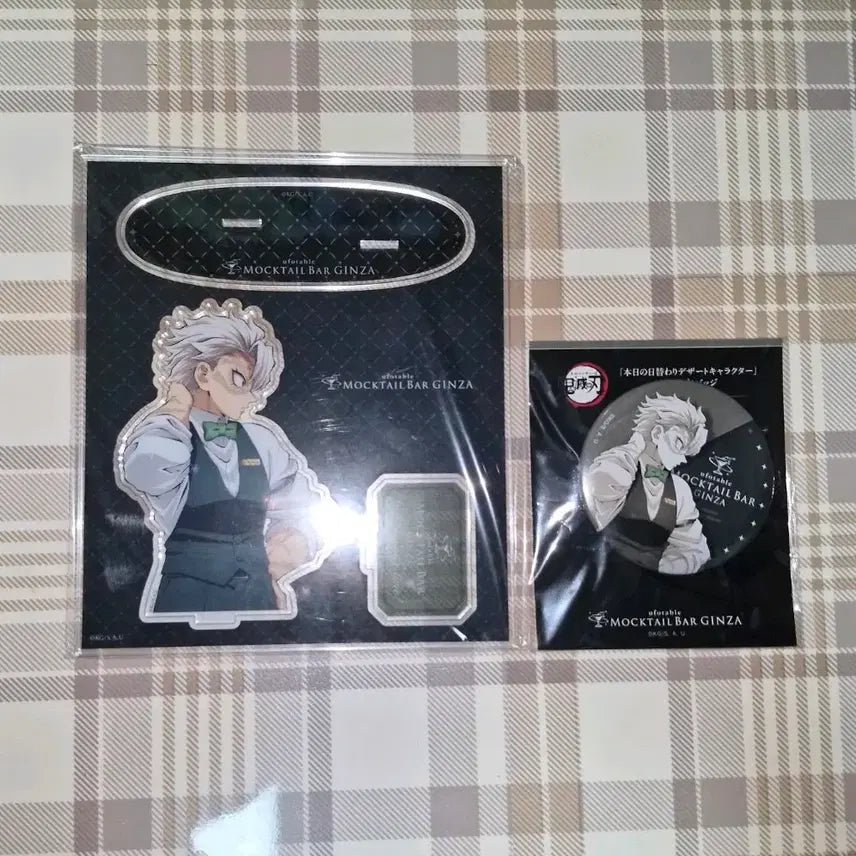 [BUNJANG] Demon Slayer Sanemi Shinazugawa Mocktail Acrylic Stand &amp; Can Badge Bundle Set / 귀멸의 칼날 시나즈가와 사네미 목테일 아크릴 스탠드 캔뱃지 일괄