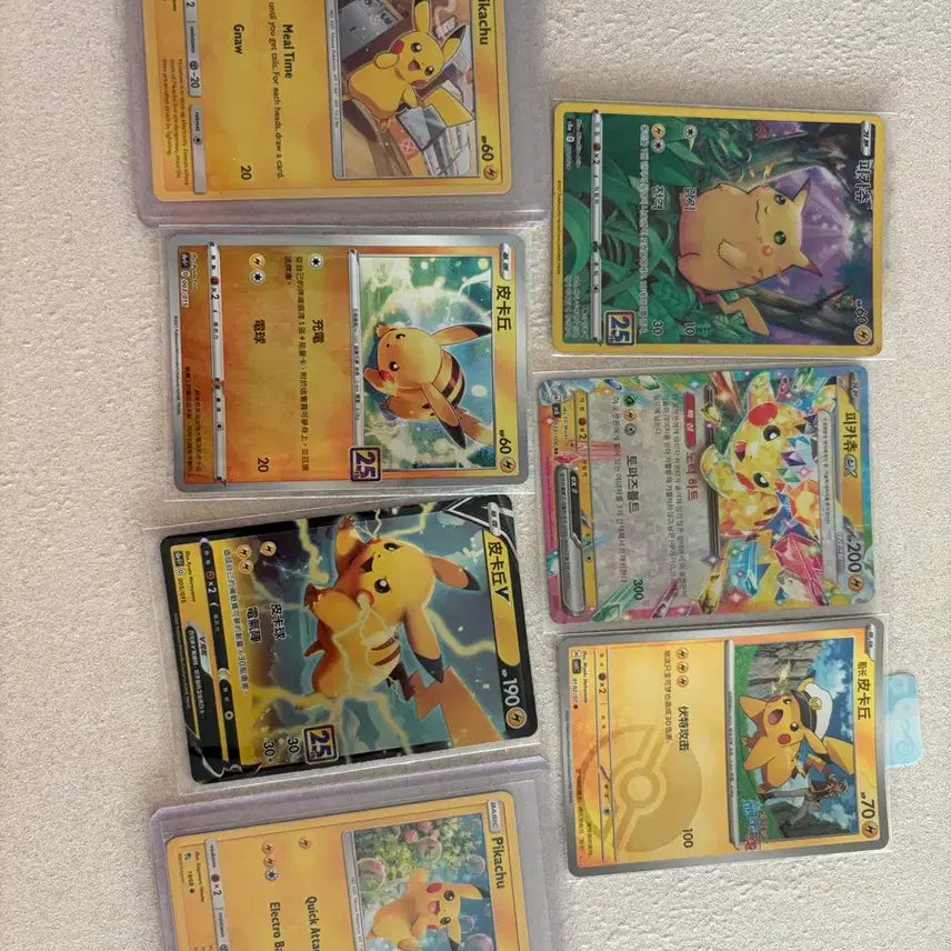 [BUNJANG] Pokemon Pikachu Bundle Set (Korean, Chinese, North American) / 피카츄 포켓몬카드 일괄판매(버블츄, 25주년, 한, 중판, 북미)