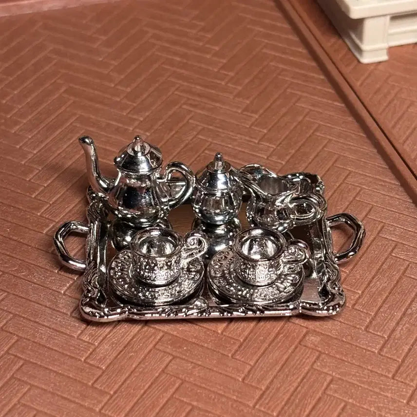 [BUNJANG] Antique Miniature Silver Teacup Set / 앤틱 실버 미니어처 찻잔 세트