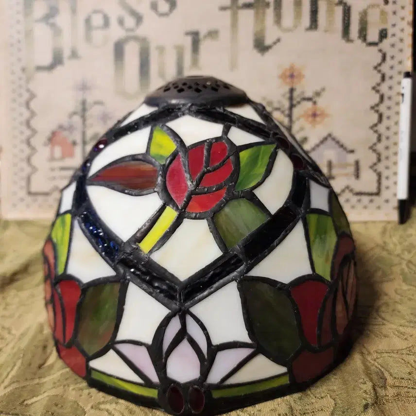 [BUNJANG] Stained Glass Rose Roundel 20cm Diameter / 스테인드글라스 지름20cm