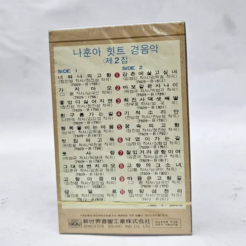[BUNJANG] Na Hoon-a Hit Gyeong Eumak Vol. 2 Cassette Tape (Sealed) / 나훈아 히트경음악 2집 카세트테이프(미개봉)