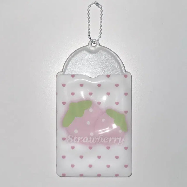 [BUNJANG] Strawberry Dot Photocard Holder / 스트로베리 딸기 도트 포카홀더 카드홀더 판매