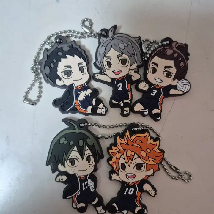 [BUNJANG] Haikyuu!! Karasuno High Rubber Keychain Bundle Set / 하이큐 카라스노 고무 키링 3학년 + 야마구치, 히나타 일괄