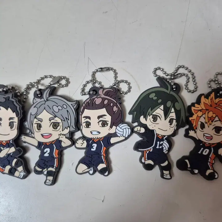[BUNJANG] Haikyuu!! Karasuno High Rubber Keychain Bundle Set / 하이큐 카라스노 고무 키링 3학년 + 야마구치, 히나타 일괄
