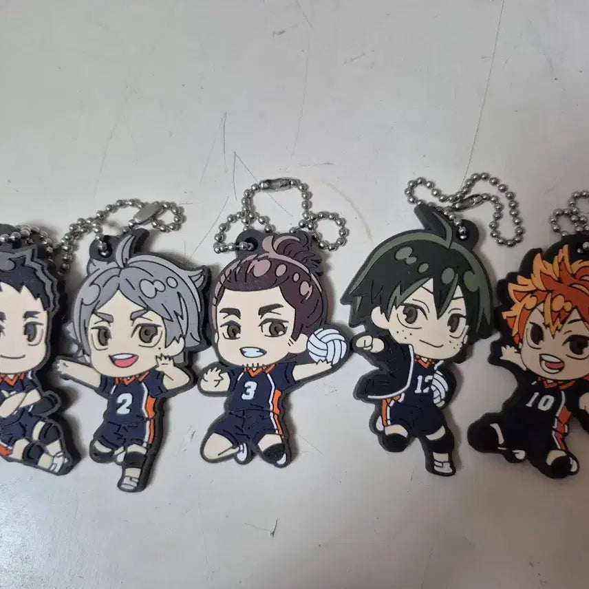 [BUNJANG] Haikyuu!! Karasuno High Rubber Keychain Bundle Set / 하이큐 카라스노 고무 키링 3학년 + 야마구치, 히나타 일괄