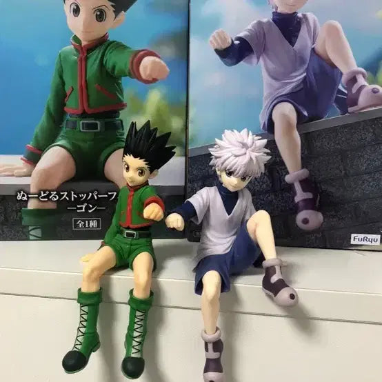 [BUNJANG] Hunter x Hunter Noodle Stopper Figure Gon &amp; Killua Bundle Set / [메지루시 드려요!] 헌터헌터 누들스토퍼  피규어 곤 키르아 일괄