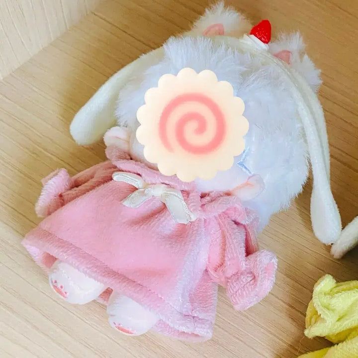 [BUNJANG] 10cm Strawberry Cream Plushie Dress / 10cm 폭신원피스 딸기크림 수제작 솜인형옷