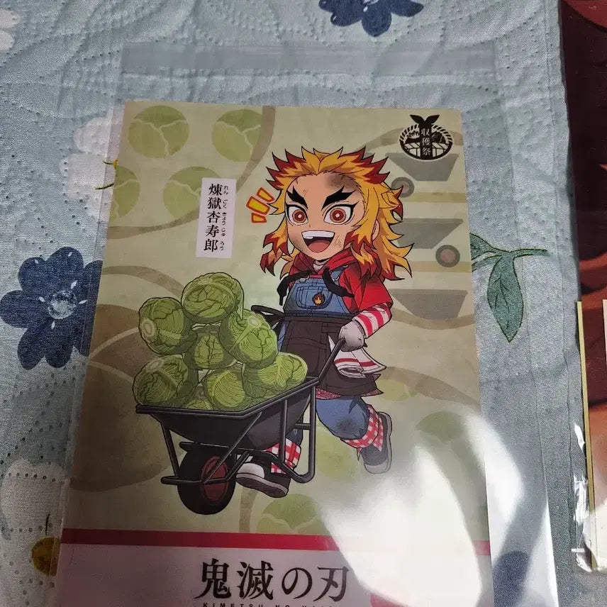 [BUNJANG] Demon Slayer Kyojuro Rengoku Clear File, Keyring, and Postcard Bundle Set / 귀멸의 칼날 렌고쿠 쿄쥬로 클리어 파일&amp;키링&amp;엽서 일괄