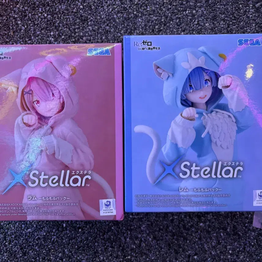 [BUNJANG] Re:Zero Rem &amp; Ram Cat Hood Figure Set / 리제로 렘 람 피규어세트