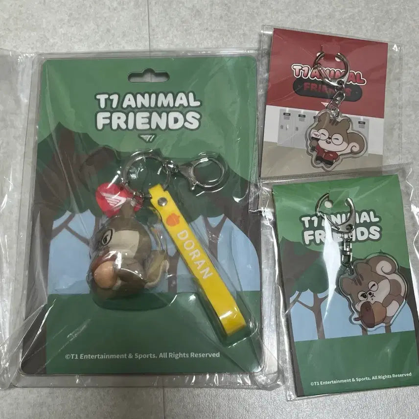 [BUNJANG] T1 Doran Animal Friends Figure Acrylic Keychain Bundle Set / T1 티원 도란 애니멀 프렌즈 피규어 아크릴 키링 일괄