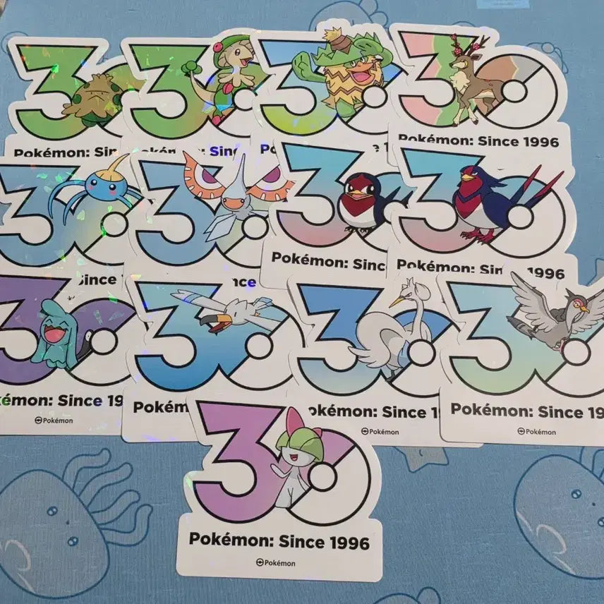 [BUNJANG] Pokemon 30th Anniversary Sticker Bundle Set / 일괄) 포켓몬스터 30주년 기념 로고 스티커 랄토스