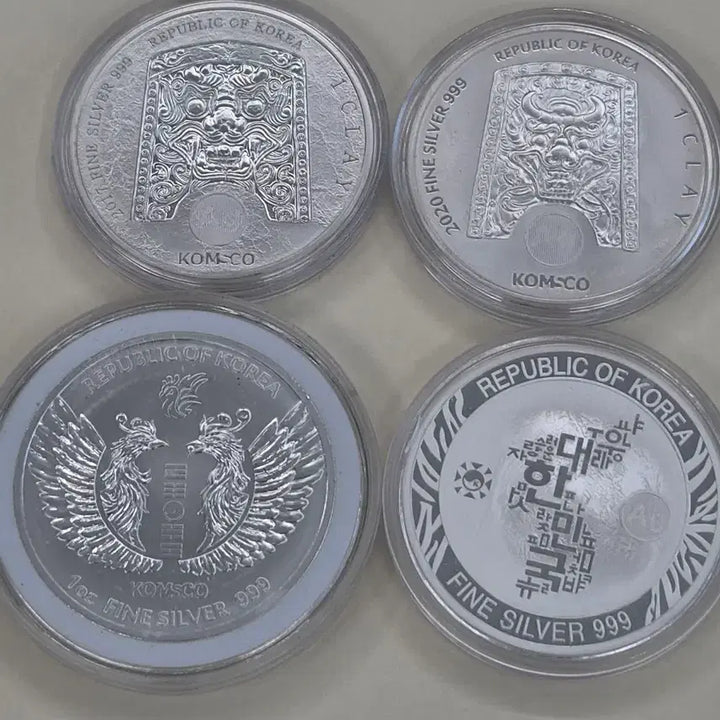 [BUNJANG] Komsco 1 oz Silver Coin Collection: Chiwoo Cheonwang, Gashin Rattus, Korean Phoenix, Korean Tiger / [한국조폐공사] 1온스 은화 컬렉션 치우천왕, 지신 라투스, 한국 봉황, 한국의 호랑이