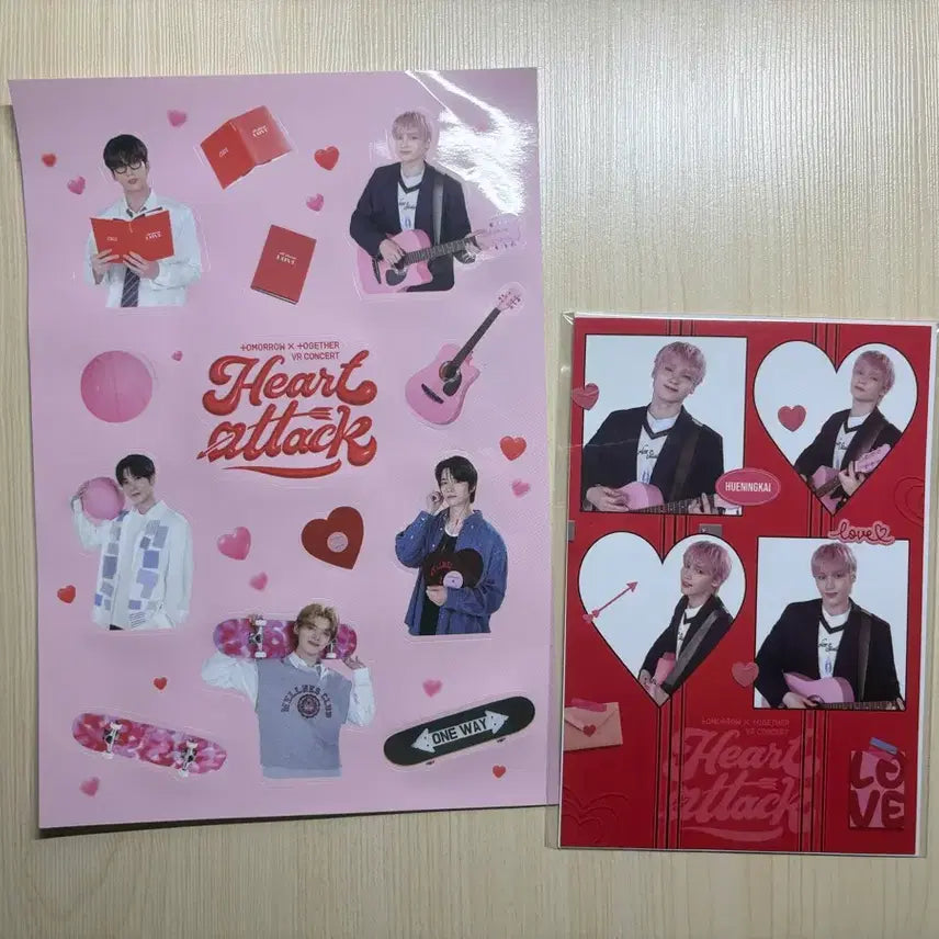 [BUNJANG] TXT Hyuningkai 4-Cut Postcard &amp; Sticker Set / 투바투 브이알VR 휴닝카이 네컷엽서,스티커