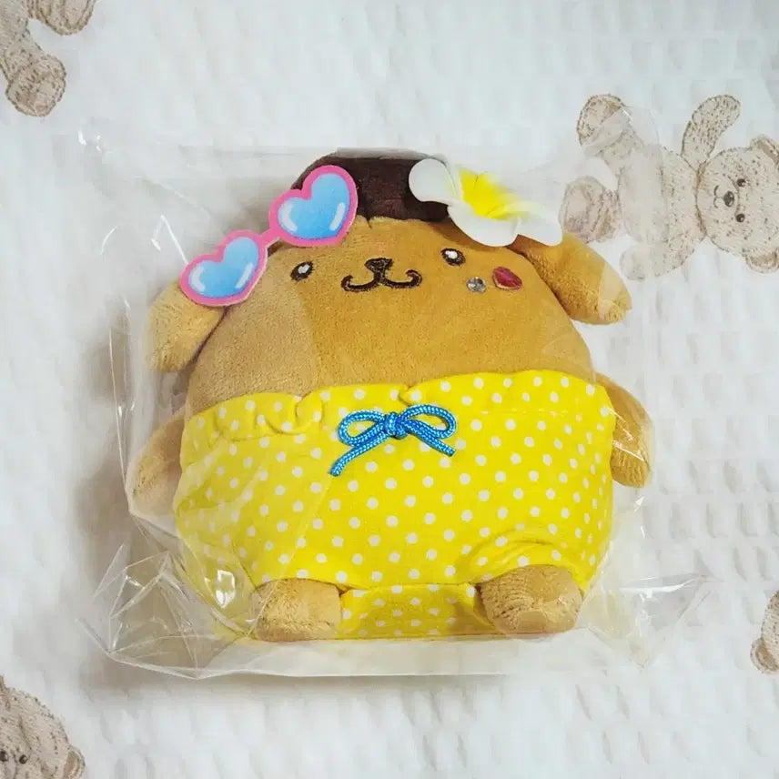 [BUNJANG] Sanrio Pompompurin Gal 4 Tanning Pouch &amp; Mascot / 산리오 갸루4 태닝 폼폼푸린 파우치 겸 마스코트 팝니다.