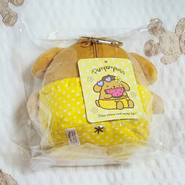 [BUNJANG] Sanrio Pompompurin Gal 4 Tanning Pouch &amp; Mascot / 산리오 갸루4 태닝 폼폼푸린 파우치 겸 마스코트 팝니다.
