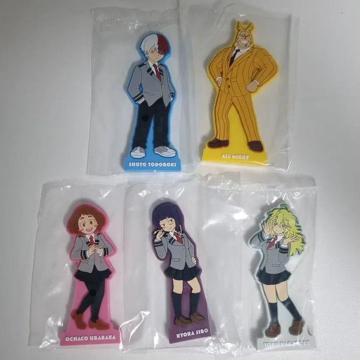 [BUNJANG] My Hero Academia Ichiban Kuji Rubber Strap Set - Todoroki, All Might, Uraraka, Jiro, Hagakure / 개봉) 히로아카 제일복권 하위상 I상 러버스트랩 일괄판매 토도로키 올마이트 우라라카 지로 하가쿠레