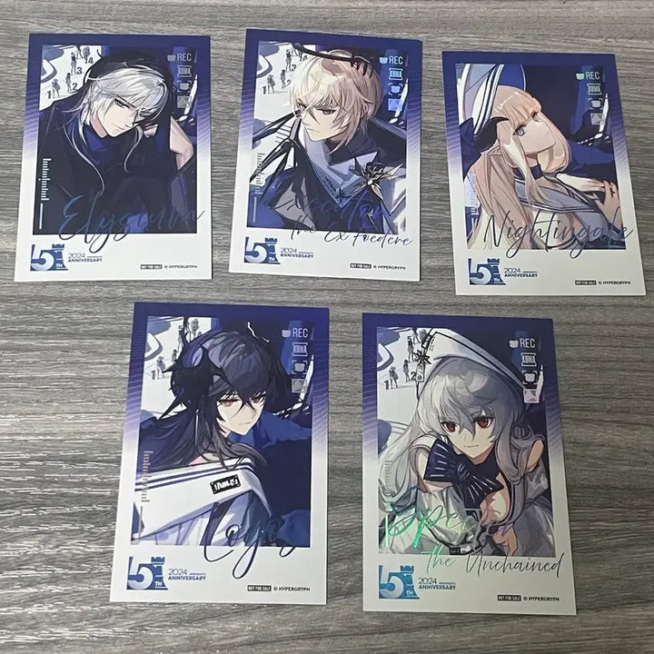 [BUNJANG] Arknights 5th Anniversary 5-Type Illustration Card Set / 명일방주 5주년 기념 일러스트 카드 5종 세트