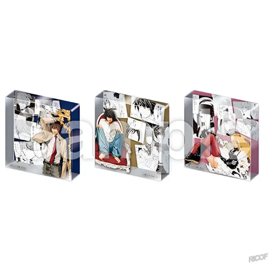 [BUNJANG] Death Note Ichiban Kuji B Prize Acrylic Stand Set (3 Types, Sealed) / 데스노트 제일복권 b상 아크릴 3종 일괄 (미개봉) 택포 4.5