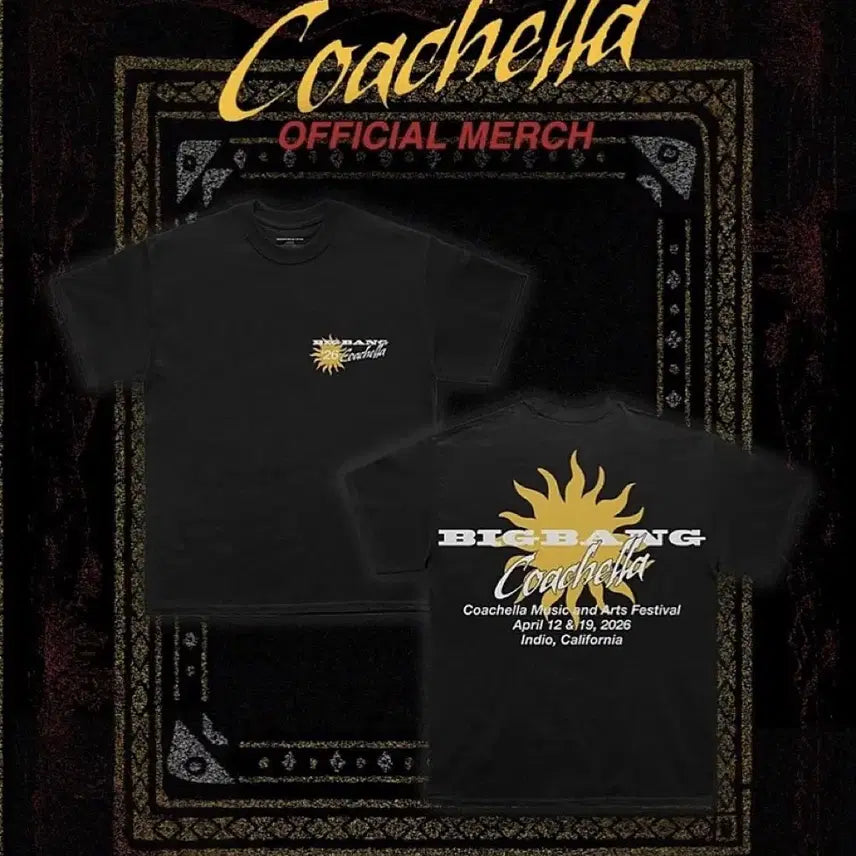[BUNJANG] BIGBANG Coachella Sundays T-Shirt Black L Official MD / 빅뱅 선데이즈 코첼라 티셔츠 블랙 L 새상품(오피셜 공식md)