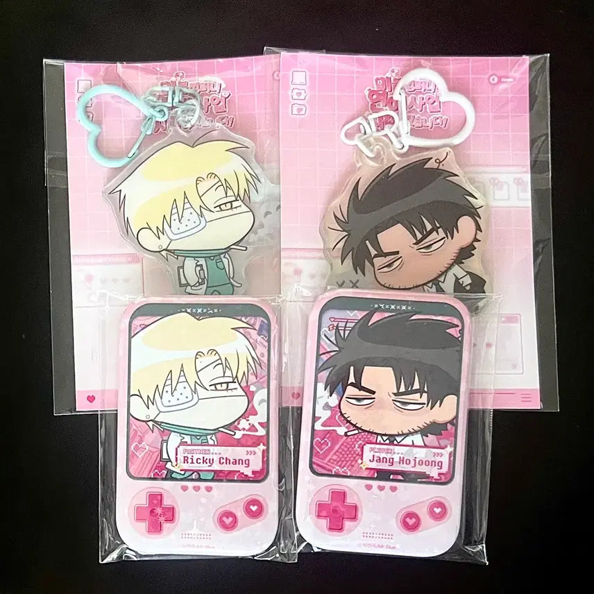 [BUNJANG] Mible Company Invincible Champion Ricky Chang Jang Ho Joong Keyring &amp; Can Badge Bundle Set / 미블컴퍼니 불굴의챔피언 불챔 리키챙 장호중 키링 캔뱃지 일괄