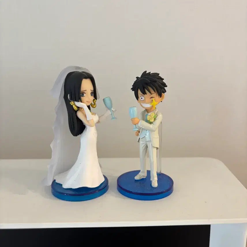 [BUNJANG] One Piece Luffy &amp; Hancock Wedding Mini Figure Bundle Set / 일괄) 원피스 루피 핸콕 웨딩 미니 피규어