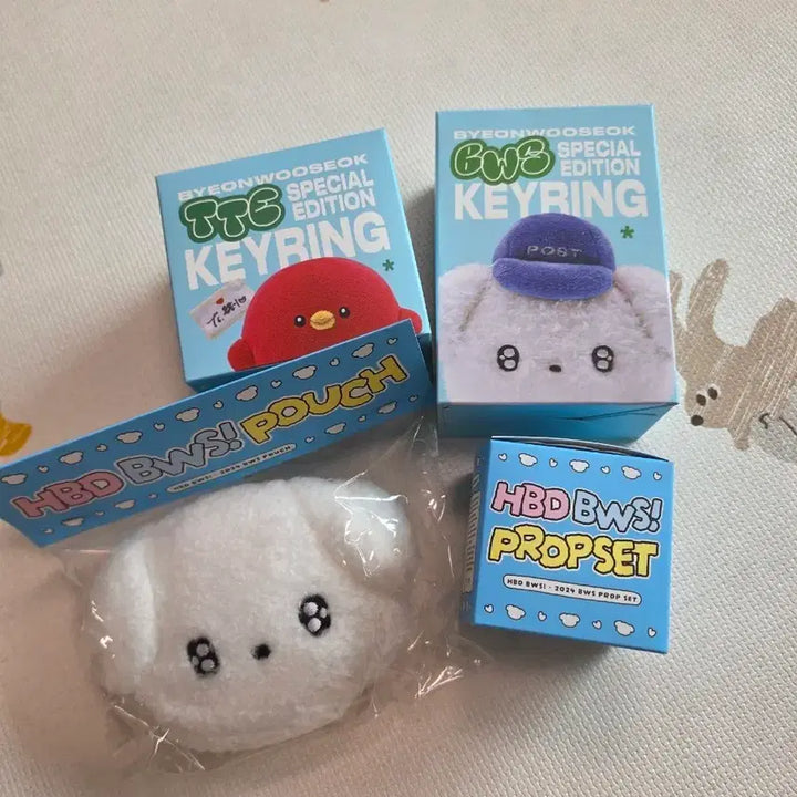 [BUNJANG] Byeon Woo Seok HBD BWS! Special Edition Keyring Pouch Bundle Set / 변우석 HBD BWS! 스페셜 에디션 키링 파우치 세트