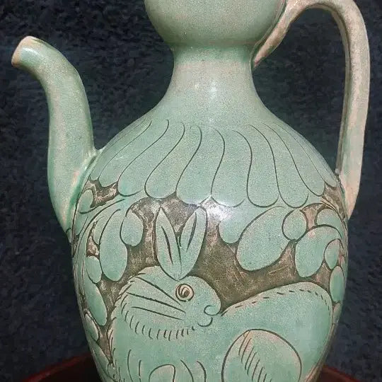 [BUNJANG] Song Dynasty Jun Ware Rabbit Motif Ewer / 송 자주요 박지 토끼문주자