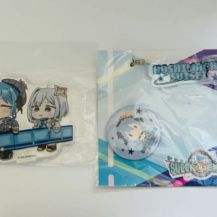 [BUNJANG] HoloLive Hoshimachi Suisei Acrylic Stand, Plush, Badge &amp; Name Keyring Set / 홀로라이브 호시마치 스이세이 아크릴 스탠드 누이 판매