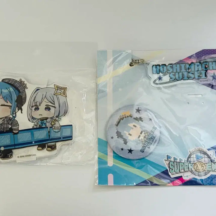 [BUNJANG] HoloLive Hoshimachi Suisei Acrylic Stand, Plush, Badge &amp; Name Keyring Set / 홀로라이브 호시마치 스이세이 아크릴 스탠드 누이 판매