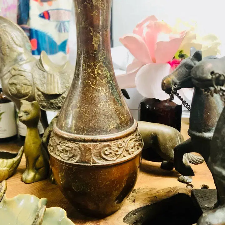 [BUNJANG] Antique Heavy Copper Vase / 골동품 묵직한 구리 화병 엔틱