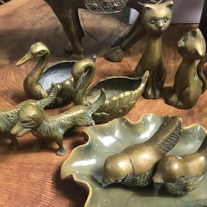 [BUNJANG] Antique Swan Storage Interior Decor Bronze / 엔틱 백조 수납 인테리어 장식 브론즈 청동 구리