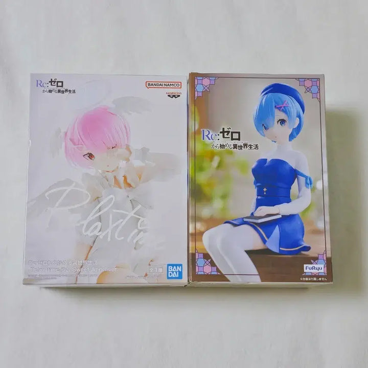 [BUNJANG] Re:Zero Relax Time Sweet Angel Ram &amp; Noodle Stopper Literary Girl Rem Figure Set / 리제로 릴렉스타임 스위트 엔젤 람, 누들스토퍼 문학소녀 렘 피규어