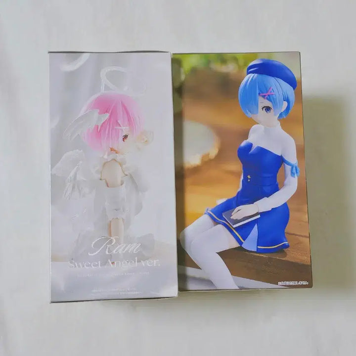 [BUNJANG] Re:Zero Relax Time Sweet Angel Ram &amp; Noodle Stopper Literary Girl Rem Figure Set / 리제로 릴렉스타임 스위트 엔젤 람, 누들스토퍼 문학소녀 렘 피규어