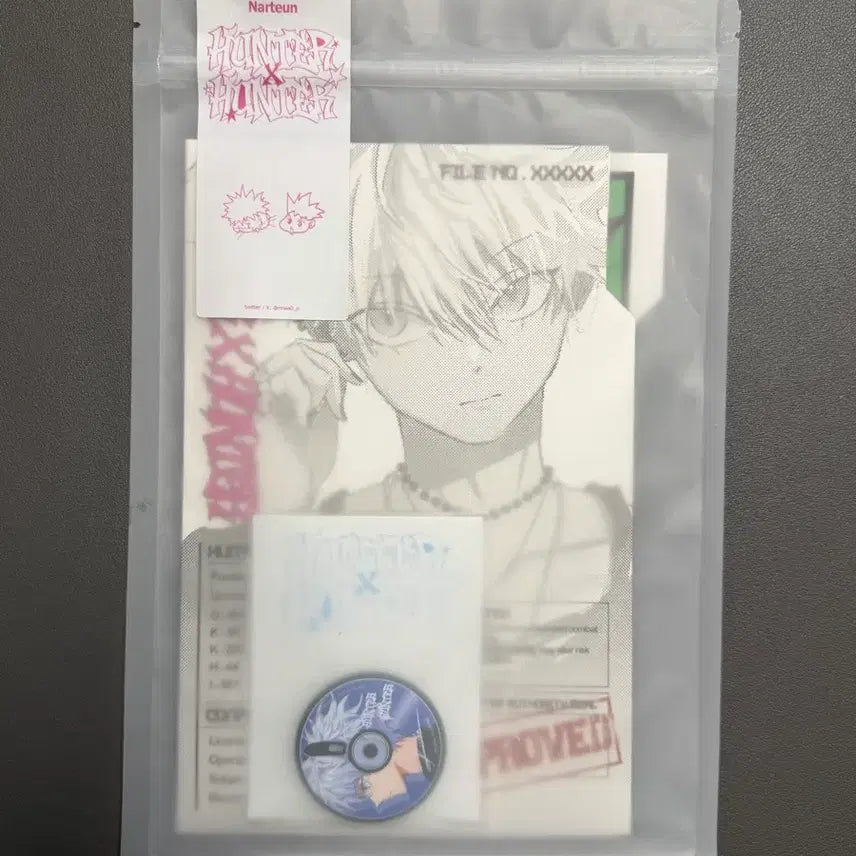 [BUNJANG] Hunter x Hunter Kurapika &amp; Killua CD Pin Button Set / 나튼님 헌헌 헌터 파일 키트 크라피카 Cd 핀버튼 키르아 일괄