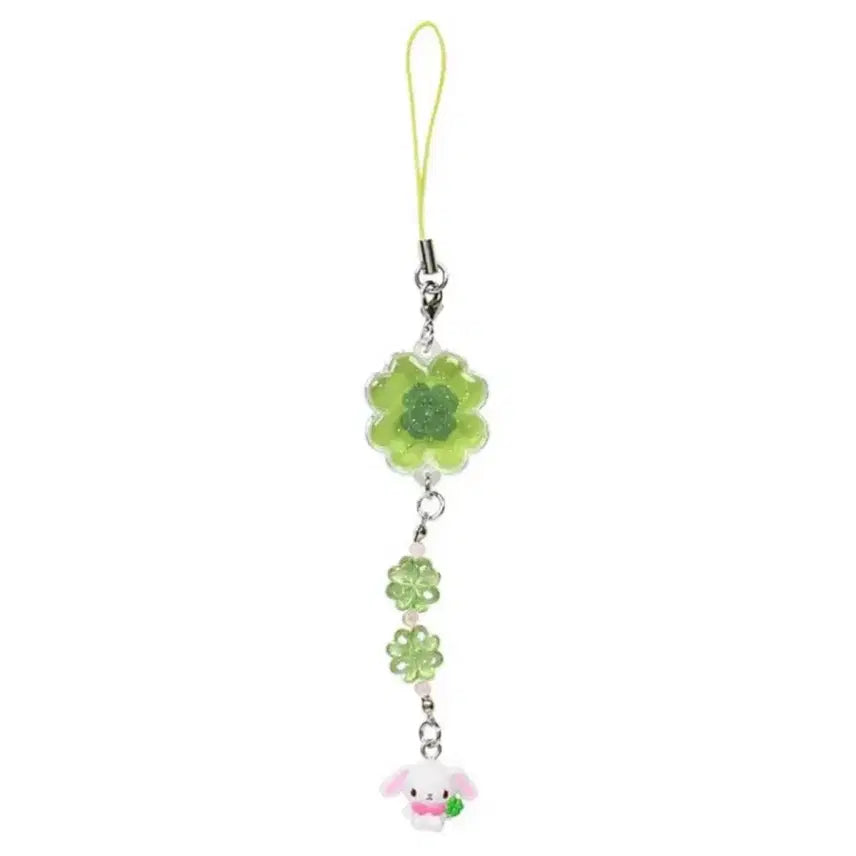 [BUNJANG] Sanrio Mune Kyun Heisei Clover Strap Keychain Shirowsa / 산리오 무네큥 헤이세이 클로버 스트랩 키링 시로우사