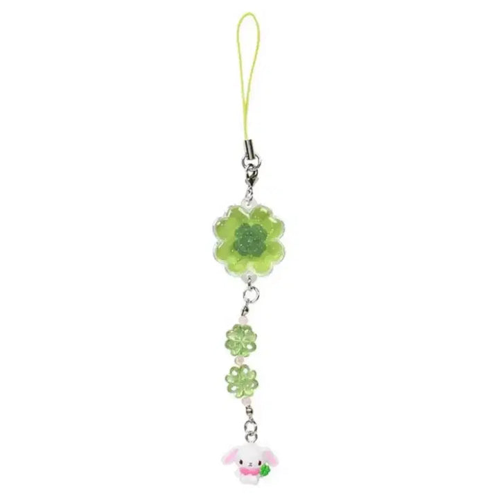 [BUNJANG] Sanrio Mune Kyun Heisei Clover Strap Keychain Shirowsa / 산리오 무네큥 헤이세이 클로버 스트랩 키링 시로우사