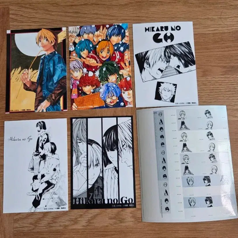 [BUNJANG] Hikaru no Go Original Art Exhibition Goods Set (Name Sticker, Bromide, Postcard, Lottery) / 히카루의바둑 원화전 히카고 네임스티커 브로마이드 엽서 쿠지