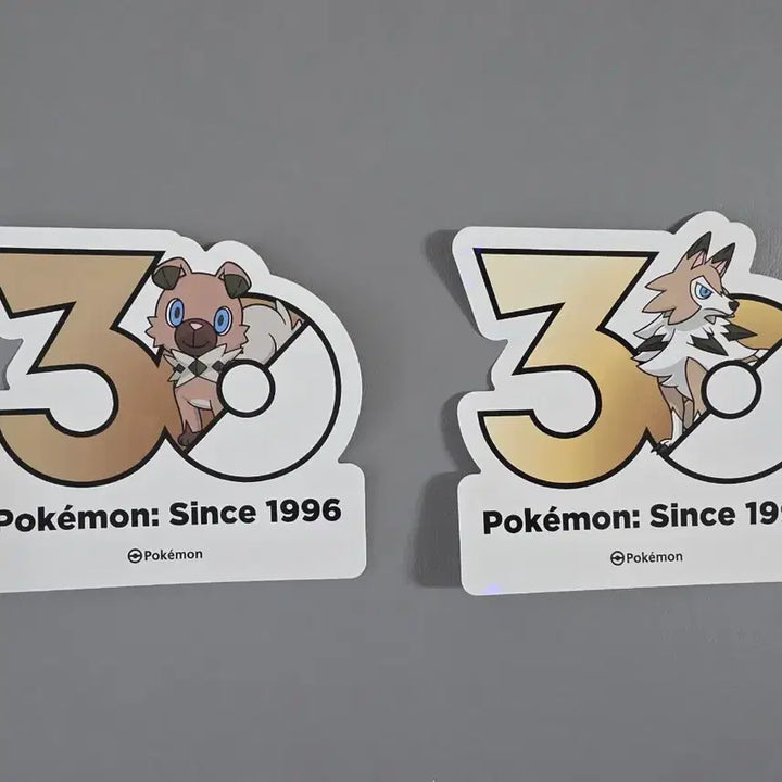 [BUNJANG] Pokemon 30th Anniversary Logo Sticker Set - Lycanroc / 포켓몬 30주년 로고 스티커 암멍이 루가루암 세트