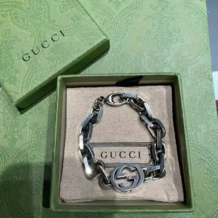 [BUNJANG] Gucci Interlocking G Chain Bracelet Silver 19 / 구찌 인터로킹 G 체인 팔찌 실버  19