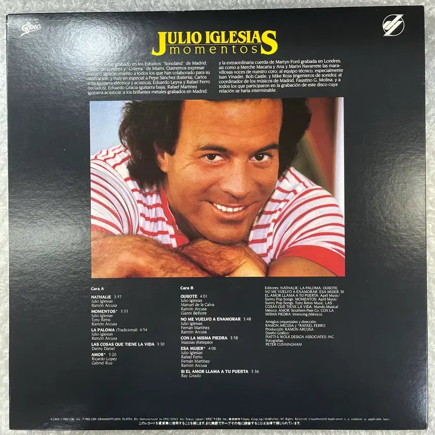 [BUNJANG] Julio Iglesias Momentos LP / Julio Iglesias / Momentos 엘피