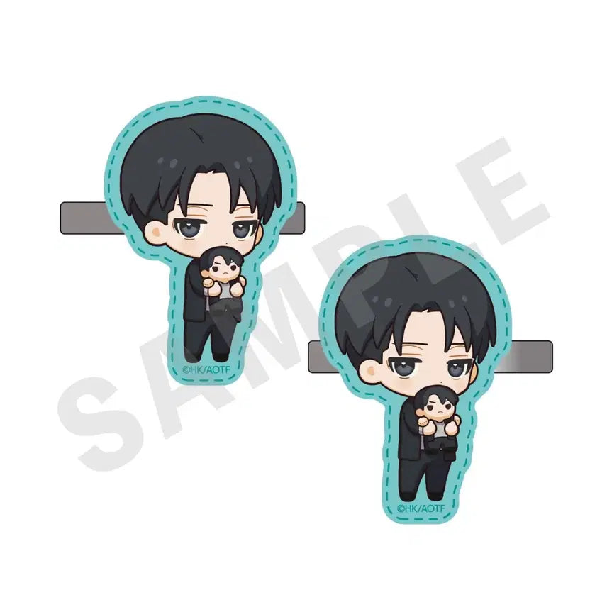 [BUNJANG] Attack on Titan Levi Acrylic Hair Clip &amp; Ring Bundle Set (Sealed) / [미개봉] 진격의 거인 리바이 아크릴 헤어 클립, 링 일괄