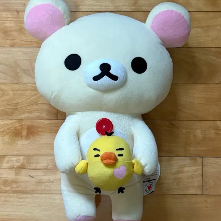 [BUNJANG] Vintage Korilakkuma &amp; Kiiroitori Large Plush Set / 고전 코리락쿠마 눈썹 키이로이토리 인형 대형(택o)