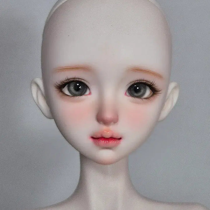 [BUNJANG] MSD Size Ball-Jointed Doll Head (Nansing Type) with Peach-Tone Makeup / 풀박스 구관 msd 헤드 구체관절인형 메이크업된 헤드