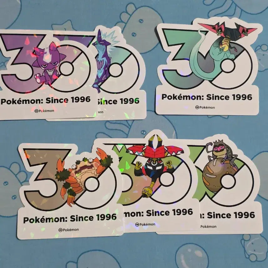 [BUNJANG] Pokemon 30th Anniversary Logo Sticker Bundle Set / 일괄) 포켓몬스터 30주년 기념 로고 스티커 일레즌 스프린터 드래펄트 등