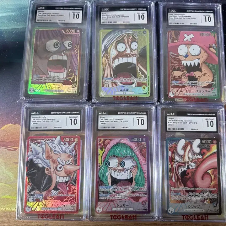 [BUNJANG] One Piece Card Base Shop Limited Leader Set CGC 10 Bundle / 원피스카드 베이스샵 한정 리더 6종 CGC 10 일괄