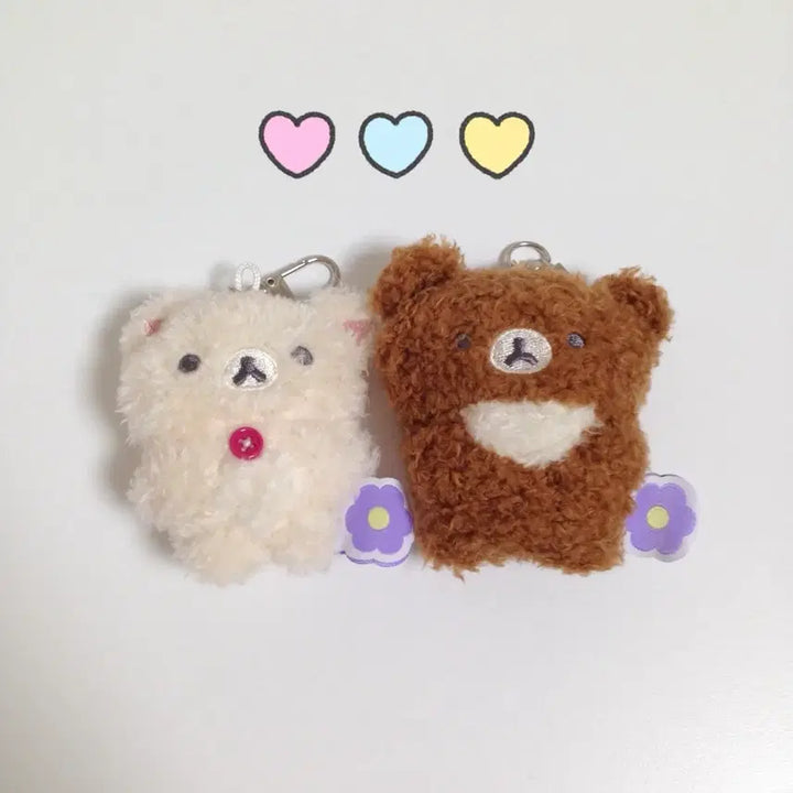 [BUNJANG] San-X Rilakkuma &amp; Korilakkuma Flower Series Plush Keychains Bundle Set / 리락쿠마 인형 키링 2종 세트 일괄